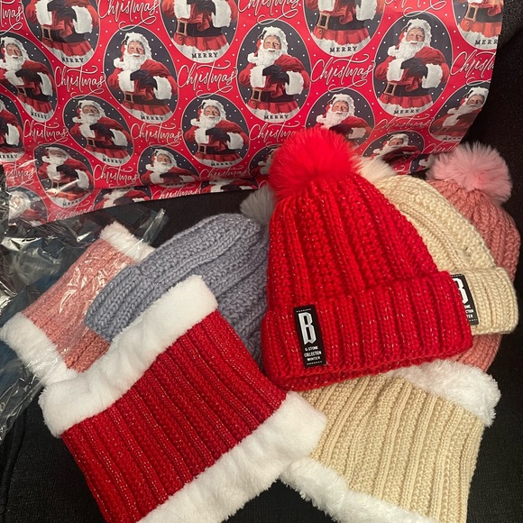2 Pieces Winter Hats, Women Scarf Set, Warm Knitted Beanie Set color Red - Picture 3 of 4